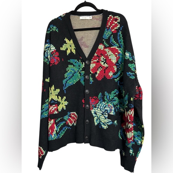 MNML Men's Floral Knit Cardigan - Picture 4 of 5